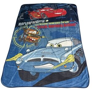 Disney Pixar Cars Throw Blanket 84x60 McQueen Mader Franz Soft Fleece Queen Size